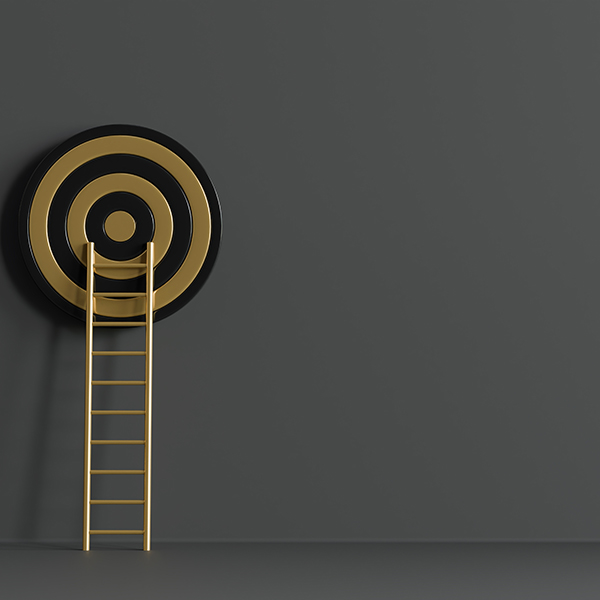 Gold,Target,With,Concentric,Circles,And,A,Ladder.,The,Journey